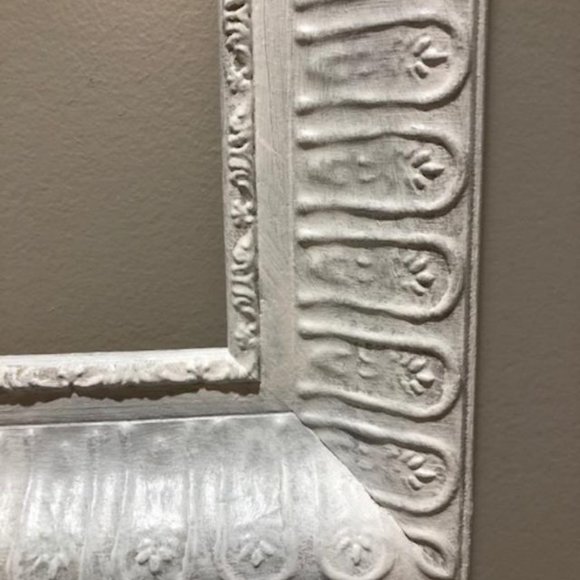 Solid Wood Wall Hanging Photo or Art Work Frame - Farmhouse White over Gray base - Picture 2 of 4